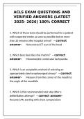 ACLS Exam&colon; Verified Q&A 2026-2027 &lpar;100&percnt; Correct&rpar; Grade A&NewLine;&NewLine;