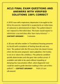ACLS Final Exam Prep&colon; Verified Q&A &vert; 100&percnt; Correct Solutions Guide&NewLine;&NewLine;