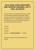 ACLS Final Exam Prep&colon; Verified Q&A &vert; 100&percnt; Accurate Study Guide&NewLine;&NewLine;