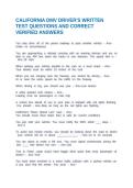 CALIFORNIA DMV DRIVER'S WRITTEN TEST QUESTIONS AND CORRECT VERIFIED ANSWERS