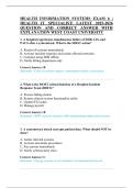 HEALTH INFORMATION SYSTEMS EXAM 6 &vert;&NewLine;HEALTH IT SPECIALIST&vert; LATEST 2025-2026&NewLine;QUESTION AND CORRECT ANSWER WITH&NewLine;EXPLANATION