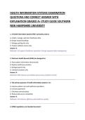 HEALTH INFORMATION SYSTEMS EXAMINATION &NewLine;QUESTIONS AND CORRECT ANSWER WITH &NewLine;EXPLANATION GRADED A&plus; STUDY GUIDE