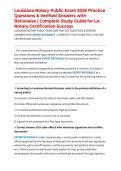 Louisiana Notary Public Exam 2026 Practice Questions & Verified Answers with Rationales &vert; Complete Study Guide for LA Notary Certification Success