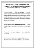 HACCP Exam Study Guide&colon; Verified Q&A &vert; 100&percnt; Accurate Solutions&NewLine;&NewLine;