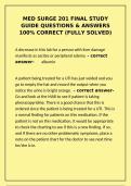 Med Surge 201 Final Study Guide&colon; Q&A &vert; 100&percnt; Correct Solutions&NewLine;&NewLine;