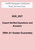 NAMS Menopause Certification Exam Practice Questions PDF &vert; Menopause Specialist Study Guide & Review &lpar;2026&ndash;2027&rpar;