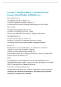 Con Law II - Individual Rights Exam Questions and&NewLine;Answers &vert; latest Update &vert; 100&percnt; Correct&period;&NewLine;Rational Basis Review&NewLine;The challenger must prove that the law&colon;&NewLine;1&rpar; Serves no legitimate government interest&semi; or&NewLine;2&rpar; Is not rationally related to achieving a legiti