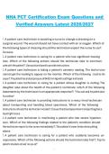 NHA PCT Certification Exam Questions and Verified Answers &ndash; National Healthcareer Association &lpar;NHA&rpar; &ndash; 2026&sol;2027 Patient Care Technician Certification Review Guide