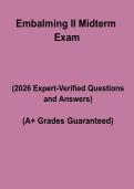 Embalming II Midterm Exam &ndash; Complete Study Guide&comma; Practice Questions & Revision Notes