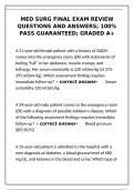 Med Surg Final Exam Review&colon; Q&A &vert; 100&percnt; Pass Guarantee &vert; A&plus; Guide&NewLine;&NewLine;