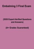 Embalming 3 Final Exam &ndash; Complete Study Guide&comma; Practice Questions & High-Yield Revision Notes
