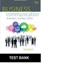 Test Bank&colon; Business Communication&colon; In Person&comma; In Print&comma; Online &lpar;10th Edition&rpar; &ndash; Amy Newman &vert; Practice Exam & Study Guide