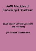 AAMI Principles of Embalming 3 Final Exam &ndash; Complete Study Guide&comma; Practice Questions & Revision Notes