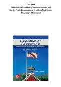 Test Bank&colon; Essentials of Accounting for Governmental & Not-for-Profit Organizations &lpar;15th Edition&rpar; &ndash; Copley &vert; Practice Exam Questions