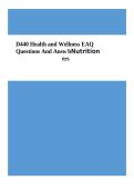 D440 Health and Wellness Through Nutritional Science Study Guide and Review