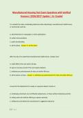 Manufactured Housing Test Exam Questions with Verified &NewLine;Answers &vert;2026&sol;2027 Update &vert; A&plus; Graded