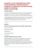 CompTIA A&plus; Core 1 &lpar;220-1101&rpar; Exam 2026 &vert; Actual Questions & Verified Answers &vert; Complete IT Certification Test Bank & Study Guide &vert; A&plus; Pass Prep