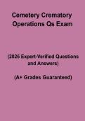 Cemetery & Crematory Operations Qs Exam &ndash; Complete Study Guide&comma; Practice Questions & Revision Notes