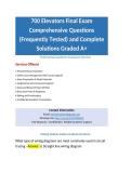 700 Elevators Final Exam Comprehensive Questions &lpar;Frequently Tested&rpar; and Complete Solutions Graded A&plus;