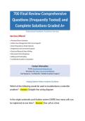 700 Final Review Comprehensive Questions &lpar;Frequently Tested&rpar; and Complete Solutions Graded A&plus;