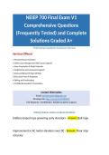 700 FINAL ELEVATOR Comprehensive Questions &lpar;Frequently Tested&rpar; and Complete Solutions Graded A&plus; Package Deal