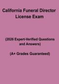 California Funeral Director License Exam &ndash; Complete Study Guide&comma; Practice Questions & Revision Notes