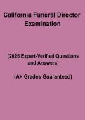California Funeral Director Examination &ndash; Complete Study Guide&comma; Practice Questions & Revision Notes
