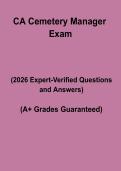 CA Cemetery Manager Exam &ndash; Complete Study Guide&comma; Practice Questions & Licensing Revision Notes
