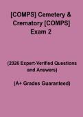 COMPS &ndash; Cemetery & Crematory Exam 2 &ndash; Complete Study Guide&comma; Practice Questions & Revision Notes
