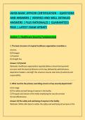 IAHSS BASIC OFFICER CERTIFICATION &ndash; QUESTIONS &NewLine;AND ANSWERS &vert; VERIFIED AND WELL DETAILED &NewLine;ANSWERS &vert; PLUS RATIONALES &vert; GUARANTEED &NewLine;PASS &vert; LATEST EXAM UPDATE 