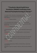&ast;Psychiatric-Mental Health Nurse &NewLine;Practitioner &lpar;PMHNP&rpar; Certification Exam&colon; &NewLine;Advanced Psychopharmacology & Therapy&ast;