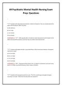 &num; Psychiatric Mental Health Nursing Exam &NewLine;Prep&colon; Questions