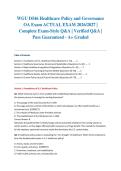 WGU D546 Healthcare Policy and Governance OA Exam ACTUAL EXAM 2026&sol;2027 &vert; Complete Exam-Style Q&A &vert; Verified Q&A &vert; Pass Guaranteed - A&plus; Graded