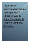 Test Bank for Understanding Human Development 3rd Edition By Wendy Dunn&comma; Grace Craig All Chapters Complete&comma; Graded A&plus;&period;pdf