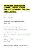 ALPHA PHI ALPHA EXAM WITH COMPLETE SOLUTION VERIFIED QUESTIONS AND ANSWERS