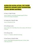 ALPHA PHI ALPHA ACTUAL TEST PAPER COMPLETE ANSWER GUIDE GUARANTEED TO PASS REVIEW