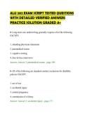 ALU 202 EXAM SCRIPT TESTED QUESTIONS WITH DETAILED VERIFIED ANSWERS PRACTICE