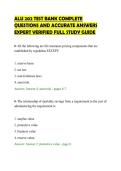 ALU 202 TEST BANK COMPLETE QUESTIONS AND ACCURATE ANSWERS EXPERT VERIFIED FULL