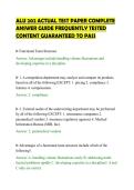 ALU 202 ACTUAL TEST PAPER COMPLETE ANSWER GUIDE FREQUENTLY TESTED CONTENT