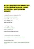 ALU 202 COMPREHENSIVE EXAMINATION TEST SOLVED QUESTIONS AND CORRECT ANSWERS