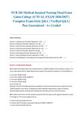NUR 265 Medical-Surgical Nursing Final Exam Galen College ACTUAL EXAM 2026&sol;2027 &vert; Complete Exam-Style Q&A &vert; Verified Q&A &vert; Pass Guaranteed - A&plus; Graded