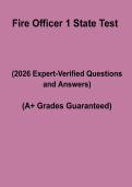 Fire Officer 1 State Test &ndash; Complete Study Guide&comma; Practice Questions & Revision Notes