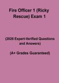 Fire Officer 1 &lpar;Ricky Rescue&rpar; Exam 1 &ndash; Complete Study Guide&comma; Practice Questions & Revision Notes