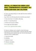 VIRTUAL ATI PREDICTOR GREEN LIGHT&NewLine;FINAL COMPREHENSIVE ASSESSMENT TEST&NewLine;PAPER QUESTIONS AND SOLUTIONS