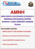 AMNH GENETIC AND GENOMIC IN NURSING 55 Questions and Answers &lpar;Verified Answers&rpar; &vert; Latest &lpar;2026&sol;2027&rpar; Updated Version