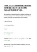VIVINT STUDY GUIDE MIDTERM CORE SMART&NewLine;HOME TECHNOLOGY AND SECURITY&NewLine;FUNDAMENTALS REVIEW 2026