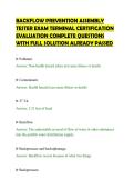 BACKFLOW PREVENTION ASSEMBLY TESTER EXAM TERMINAL CERTIFICATION EVALUATION