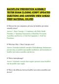 BACKFLOW PREVENTION ASSEMBLY TESTER EXAM CLOSING SCRIPT UPDATED QUESTIONS AND