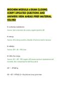BIOCHEM MODULE 8 EXAM CLOSING SCRIPT UPDATED QUESTIONS AND ANSWERS VIEW