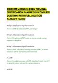 BIOCHEM MODULE 8 EXAM TERMINAL CERTIFICATION EVALUATION COMPLETE